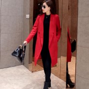 毛呢外套女2015秋冬新款韩版宽松大码女装修身显身中长款呢子大衣
