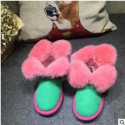 澳洲雪地靴女皮毛一体花瓣童鞋四叶草保暖牛筋底厂家批发一件代发