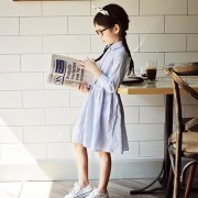 秋季新款\女童连衣裙 条纹长袖\儿童韩版\热款韩版裙衫