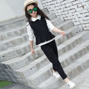 韩版女童秋款中大童淑女三件套童套装潮 批发一件代发