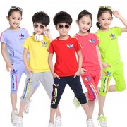 男女童学生运动韩版幼儿园校服班服表演服短袖套装