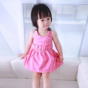 宝宝露背吊带连衣裙纯色1-3岁小童婴幼儿公主裙夏季童装