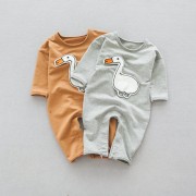 秋季新款婴儿服装韩国新生儿童装卡通连身衣婴儿爬服一件代发