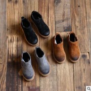 2016秋季儿童新款潮鞋韩版男童女童复古中帮套脚马丁靴潮一件代发