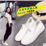 一件代发新款小白鞋韩版帆布鞋白色板鞋平底乐福鞋懒人鞋休闲女鞋