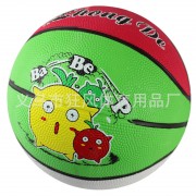混色3号橡胶篮球 橡胶小篮球 儿童篮球 花色橡胶篮球三号卡通篮球