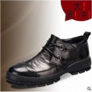 2016新款头层牛皮男鞋商务休闲皮鞋 男增高鞋大码登山鞋一件代发