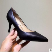 2016春季新款真皮女鞋尖头细跟浅口高跟鞋蝴蝶结单鞋职业女式皮鞋