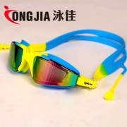 户外游泳用品 炫彩电镀泳镜 成人泳镜高清自带耳塞游泳镜淘宝批发