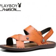 PLAYBOY/花花公子男鞋夏季男士真皮凉鞋户外沙滩鞋露趾休闲凉拖鞋
