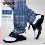 PGM专利品 高尔夫球鞋 男款 真皮活动钉鞋子 Golf 防水球鞋