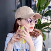 A字母麂皮绒鸭舌帽子韩国纯色弯沿棒球帽户外高尔夫帽情侣遮阳帽