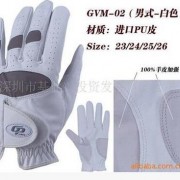 供应各种优质舒适手套 高尔夫手套 男式手套进口软PU 白色