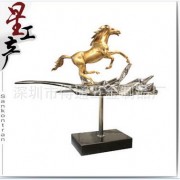 厂家供应铜马摆件 不锈钢动物雕塑 商业展览马雕塑 金属工艺品