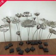 供应不锈钢荷叶荷花摆件 园林景观工程 私家花园水景装饰金属莲花