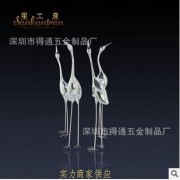 供应不锈钢仙鹤雕塑 庭院水景装饰品 园林景观装饰工程落地摆件