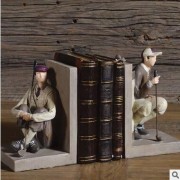 美式乡村天然树脂工艺品创意高尔夫高档树脂书立书档桌面摆件批发