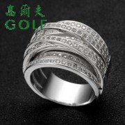 GOLF时尚个性镶嵌奥钻创意多环戒指