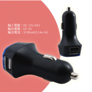 USB 3.1A大電流車充(黑/白)